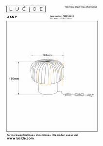 Lucide JANY Gold Glass Table Lamp 78595/01/02 small 5
