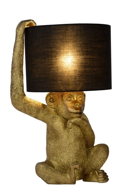 Lucide EXTRAVAGANZA Chimp Black Gold Retro Table Lamp 10502/81/30