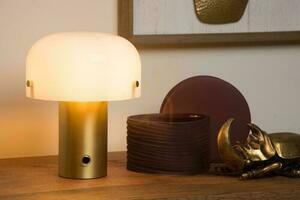 Lucide Timon Gold Glass Retro Table Lamp E14 18 cm 05538/01/02 small 2