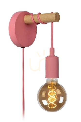Check Lucide Paulien Pink Children's Wall Lamp E27 Metal 12 cm 08227/01/66