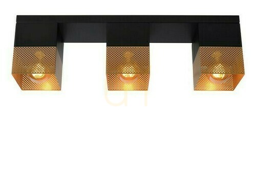Check Lucide Renate plafond black gold 3-light metal modern 54 cm 21123/03/02