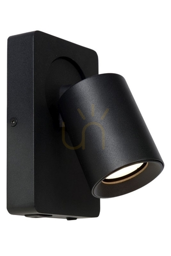 Check Lucide NIGEL Black LED GU10 Adjustable Wall Lamp 09929/06/30