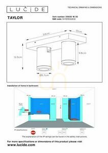 Lucide TAYLOR black bathroom ceiling spotlight 2xGU10 LED Dim to Warm IP44 09930/10/30 small 7