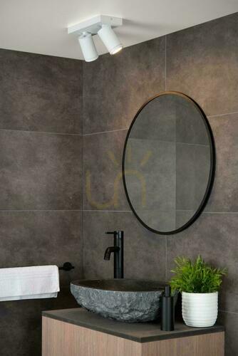 Check Lucide TAYLOR white bathroom ceiling spotlight IP44 LED 2×GU10 09930/10/31