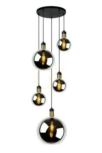Check Lucide Julius Black 5-Light Pendant Lamp 34438/05/65