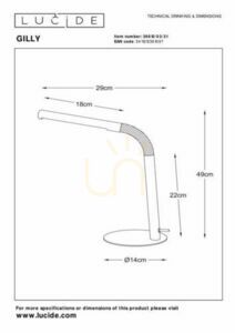Lucide Gilly White LED Desk Lamp 36612/03/31 small 1
