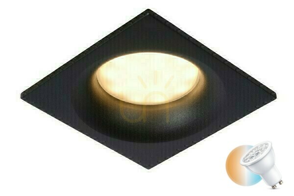 Lucide Ziva plafondspot zwart aluminium GU10 IP44 09924/01/30