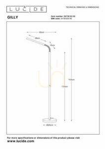Lucide Gilly Black LED Floor Lamp 36712/05/30 small 1