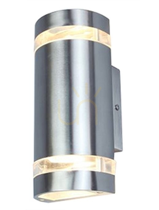 Outdoor Wall Lamp Lutec Focus 5604021001 Stainless Steel Silver 2-Light