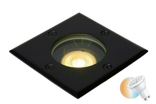 Check Lucide BILTIN 11800/01/30 Black Aluminum Ground Recessed Light GU10 IP67