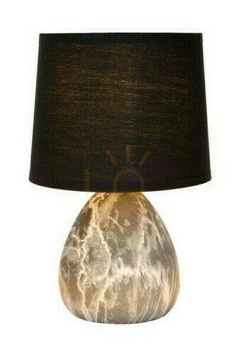 Check Lucide MARMO Black Ceramic Linen Japandi Table Lamp 47508/81/30