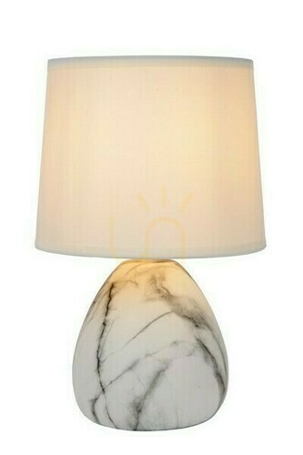 Check Lucide MARMO White Ceramic Linen Japandi Table Lamp 47508/81/31