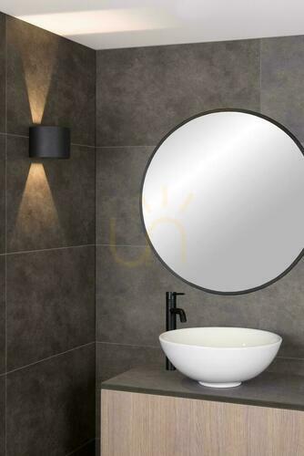 Check Lucide AXI Black LED Bathroom Wall Light IP54 2x3.5W 2700K 69201/06/30