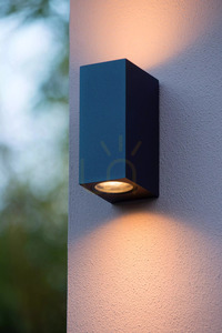 Lucide ZARO black outdoor wall light 2×GU10 IP65 69800/02/30 small 4