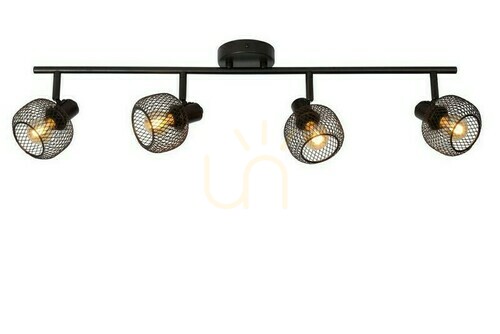 Check Lucide MAREN 4-Light Black Metal Vintage Spotlight 77978/04/30