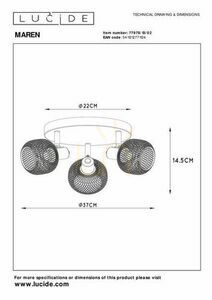 Lucide MAREN 3-Lichtspot goud metaal E14 77978/13/02 small 5