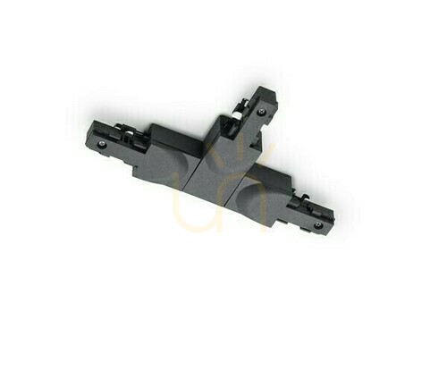 Check Trio DUOline 702332A matt black T-connector, protective conductor left