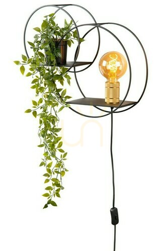 Check Lucide Circle Wall Lamp Black Gold Metal Vintage E27 38 cm 21225/01/30