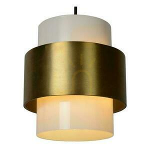 Lucide FIRMIN 45497/20/02 pendant light, opal glass with brass band, Ø 20 cm, E27, retro small 6