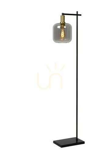 Check Lucide JOANET Gray Glass Steel Floor Lamp 45794/01/65