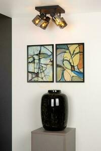 Lucide Alion 4-Light Ceiling Spotlight Black Glass Metal E14 17999/14/30 small 2