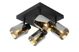 Lucide Alion 4-Light Ceiling Spotlight Black Glass Metal E14 17999/14/30 small 0