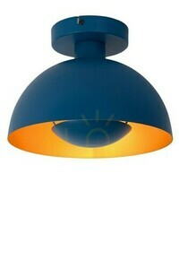 Lucide SIEMON 45196/01/35 blue steel flush ceiling light 25 cm E27 small 0