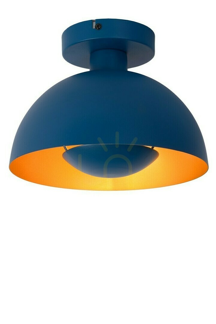 Lucide SIEMON blue steel plafond 25 cm E27 45196/01/35