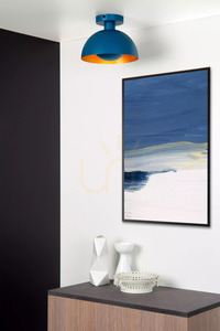 Lucide SIEMON 45196/01/35 blue steel flush ceiling light 25 cm E27 small 4