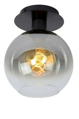 Check Lucide Marius plafond zwart met glas 20 cm 74114/01/30