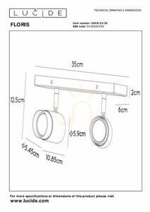 Lucide FLORIS Spotlights Black Gold 2x GU10 Modern 35W 35913/02/30 small 5