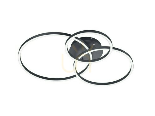 Check Trio WINONA 670810632 LED ceiling light, matt black, RGBW, with remote control