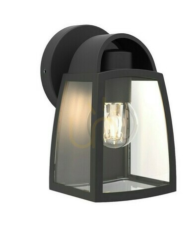 Check Outdoor Wall Lamp Lutec Kelsey Black Aluminum Glass E27 40W IP44 5273702012