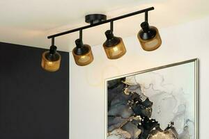 Lucide Rafa 4-Light Black Gold Metal Vintage Spotlight 77980/04/30 small 2