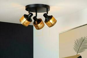 Lucide RAFA 3-Light Black Gold Vintage Spot Light 77980/13/30 small 2