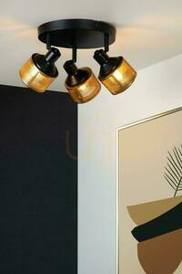 Lucide RAFA 3-Light Black Gold Vintage Spot Light 77980/13/30 small 3