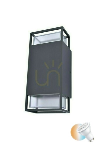 Check Outdoor Wall Light Lutec RIDGE 5107101118 anthracite 2xGU10 max. 25 W IP54