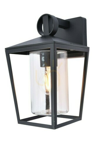 Check Outdoor Wall Lamp Lutec WEST Black Aluminum Glass 1-Light 5207901012