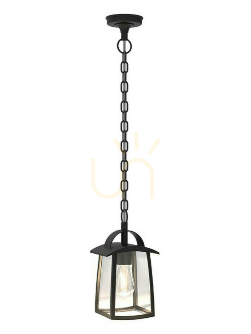 Außen-Pendelleuchte Lutec KELSEY schwarz Aluminium Glas 6273601012