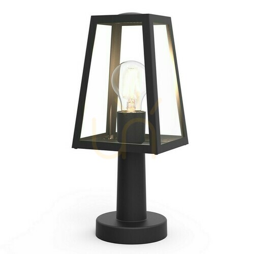 Check Outdoor Post Light Lutec FIA Black Aluminum Glass 33.8 cm 7290901012