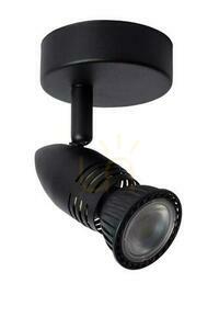Lucide CARO matt black ceiling spotlight, 1×GU10, Ø9 cm – 13955/01/30 small 1