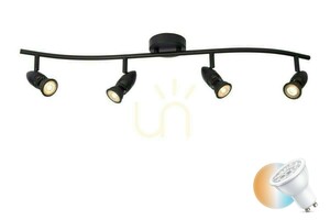 Lucide Caro 4-Light Black LED GU10 Spotlights 13955/04/30 small 0