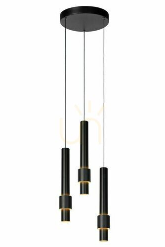 Check Lucide MARGARY black 3-light LED pendant lamp 28 cm aluminum 24402/15/30