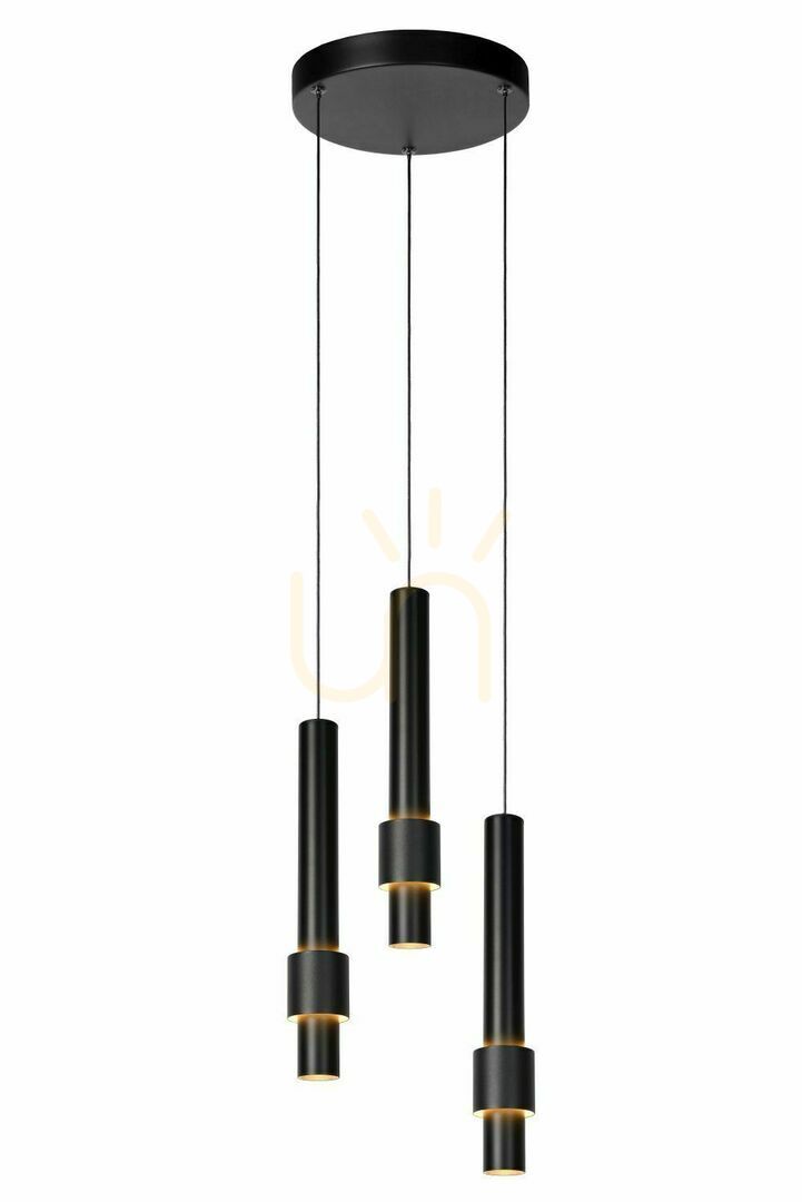 Pendelleuchte Lucide MARGARY 3-flammig Schwarz Aluminium 24402/15/30