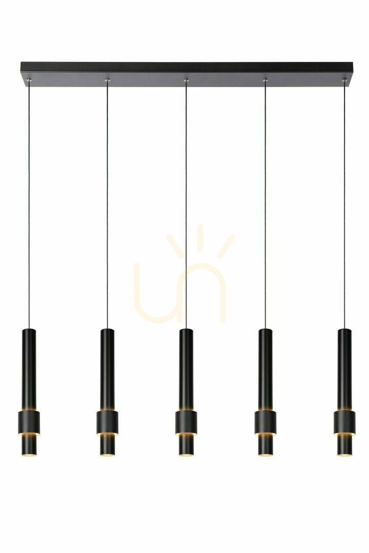 Lucide MARGARY Black LED Pendant Light 5-Lamp 22W Aluminium