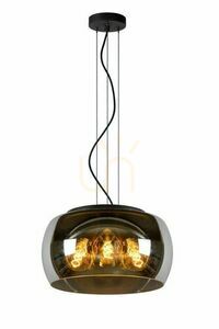 Lucide OLIVIA Pendant Light Gray Glass Metal 3-Light E27 45401/40/65 small 0