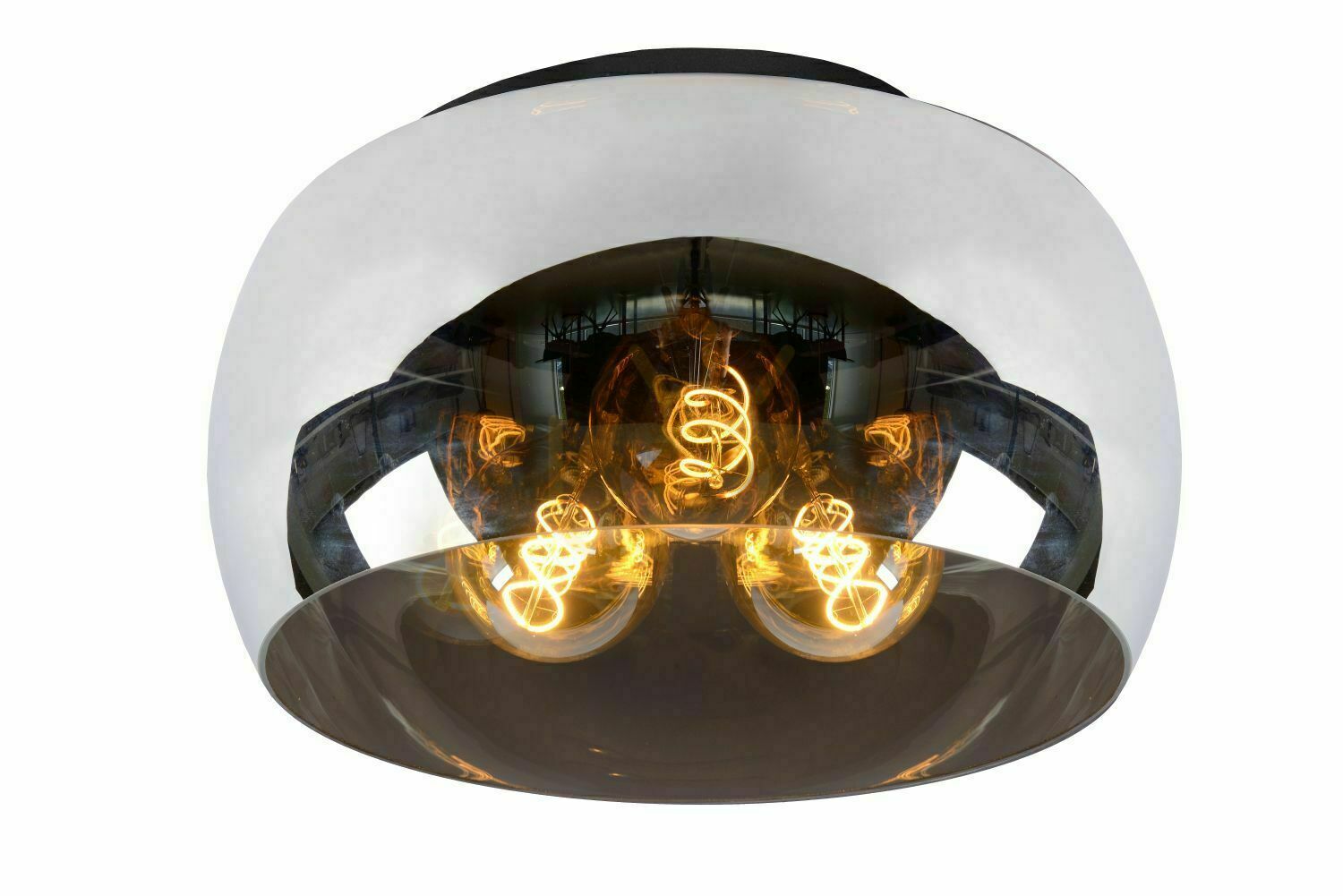 Lucide Olivia plafondlamp grijs glas metaal 3-lichts E27 Ø40 cm 45101/40/65