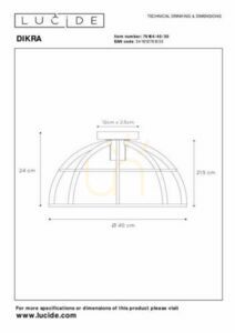 Lucide DIKRA Black Metal Ceiling Light 40 cm 76164/40/30 small 2