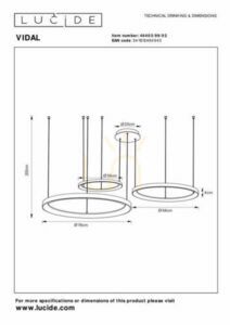 Lucide VIDAL Gold LED Pendant Light 46403/99/02 small 4