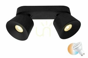 Lucide TRIGONO black LED plafond spotlight 2x GU10 09935/02/30 small 0